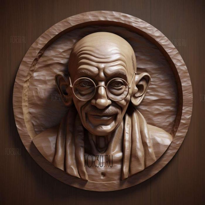 Mahatma Gandhi 1 stl model for CNC